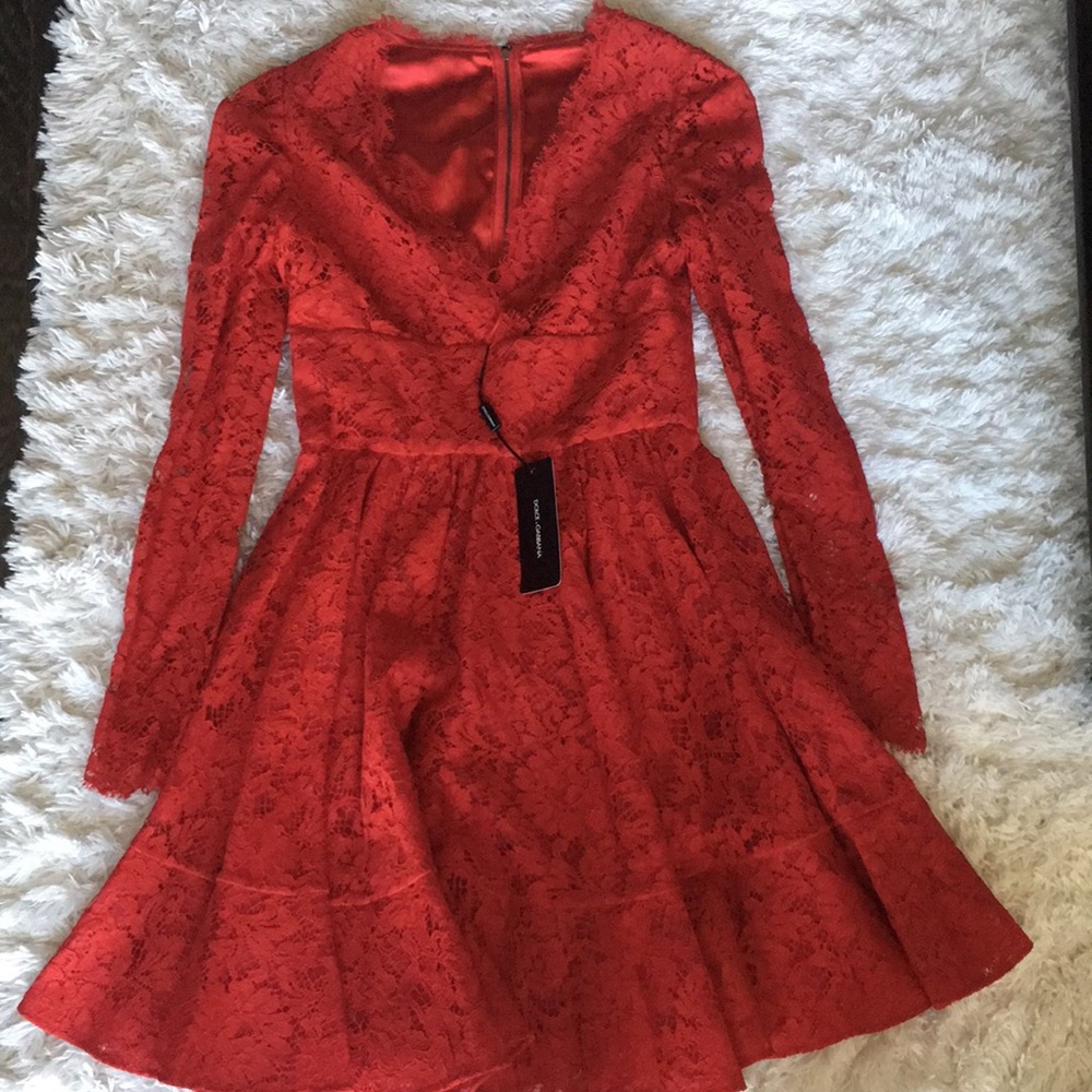 Beautiful red lace Dolce and Gabbana dress